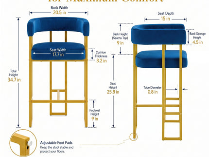 Modern Counter Height Bar Stools With U - Shaped
