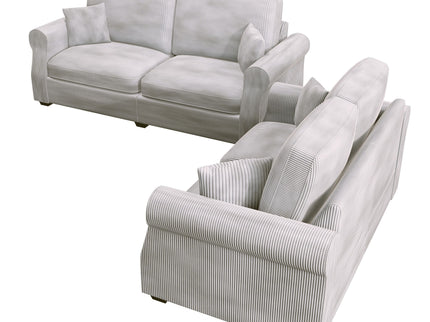 Contemporary 2 Piece Sofa Set With Matching Pillows