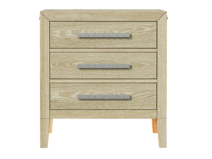 Adeline - 3 Drawers Nightstand With USB & LED Light - Natural Wood Wash