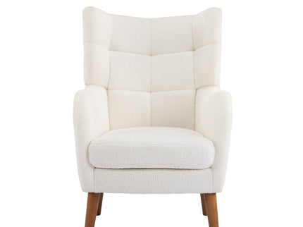 Accent Chair With Birch Wood Legs - White