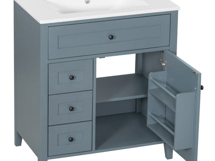 Bathroom Vanity With Sink, 3 Drawers And Adjustable Shelf, Freestanding Storage Unit