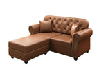 Light Brown / 2 Pc. 2 Seater Sofa, Ottoman