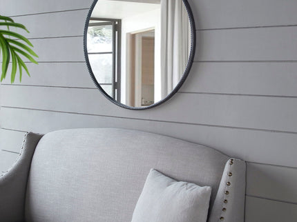 Classic Design Mirror With Baroque Inspired Frame For Bathroom, Entryway Console Lean Against Wall
