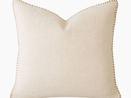 Homey Cozy - Throw Pillow With Decorative Stitching - Ivory