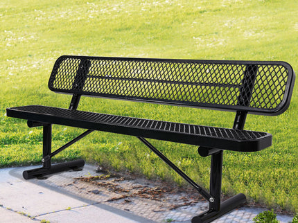 Outdoor Steel Bench With Backrest