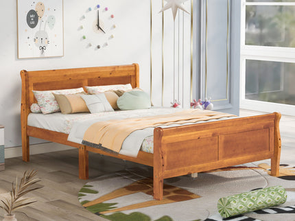 Platform Bed Frame Mattress Foundation Sleigh Bed With Headboard / Footboard / Wood Slat Suppor