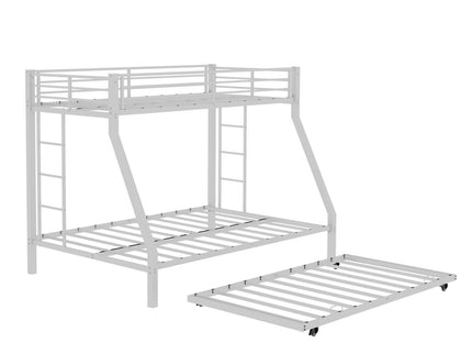 Bunk Bed For Kids, Convertible Frame With Ladders & Guardrail