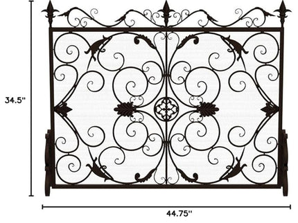 Darcie - Wrought Fireplace Screen, Ornate Design