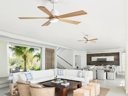 52" Ceiling Fan With Remote Control, Dimmable 3 Color Temperature LED Light, Quiet Reversible DC Motor