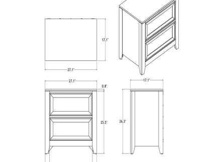Melissa - 5 Piece Storage Bedroom Set With Padded Headboard