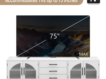 Modern Minimalist TV Stand, Entertainment Center Media Console Cabinet With Adjustable Shelves For Living Room