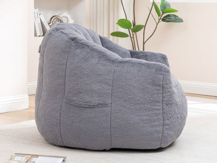 Beanbag Chair, Beanbag Sofa Chair With Armrests Stuffed High Density Foam