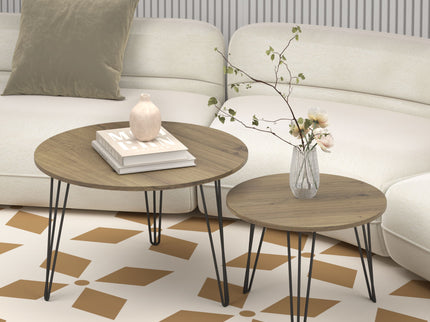 Round Nesting Coffee Table For Living Room (Set of 2)