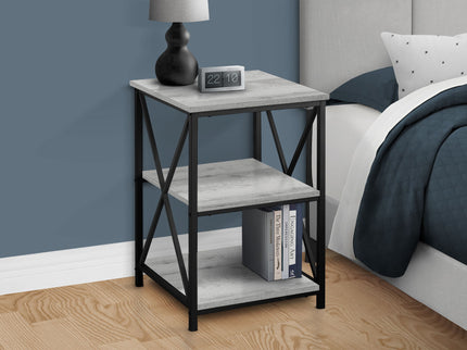 3 Tier Accent Table, Side Marble Look Contemporary & Modern