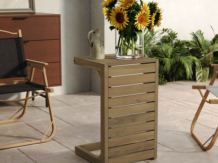Aluminum Outdoor C - Shaped Side Table For Patio