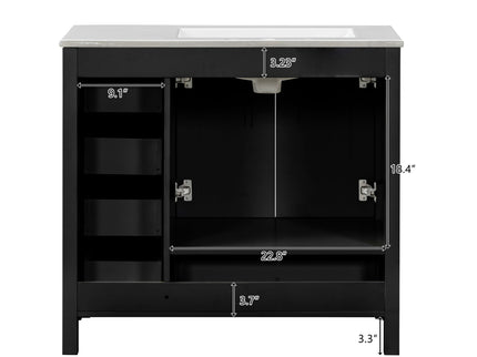 Bathroom Vanity With Sink Combo, 2 Soft Close Doors And 5 Drawers