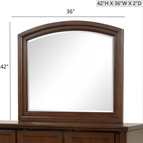 Meade - Arch Mirror With Low Distortion Glass - Dark Cherry