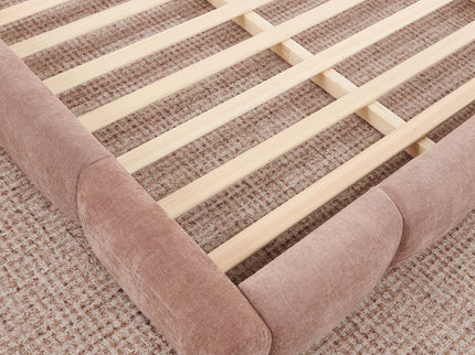 Upholstered Platform Bed Frame, Low Profile Floor Bed, No Box Spring Required