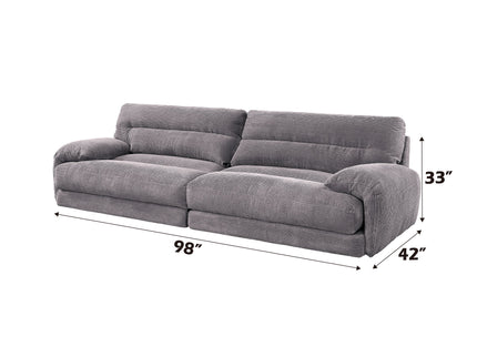 Cadenza - Corduroy Loveseat - Gray