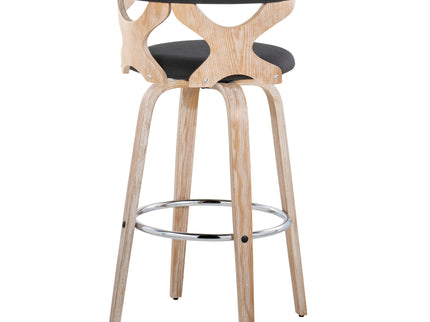 Gardenia - Contemporary Fixed Height Barstool With Swivel With Round Footrest (Set of 2)
