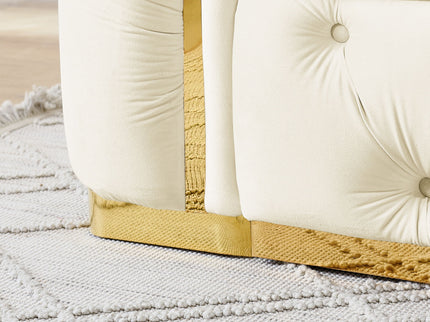Button Tufted Couch With 2 Pillows, 3 Seater Luxury Chesterfield Sofa
