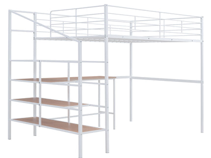 Loft Bed With Desk And Lateral Storage Ladder