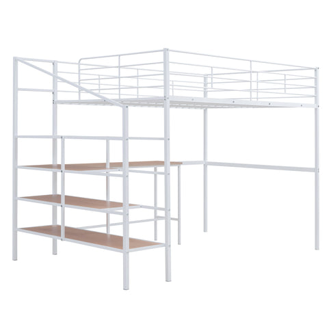 Loft Bed With Desk And Lateral Storage Ladder