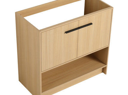 Modern Bathroom Vanity With Ceramic Sink, Freestanding Cabinet, Soft Closing Doors