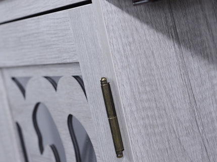 3 Door Mirrored Sideboard Cabinet With Adjustable Shelves