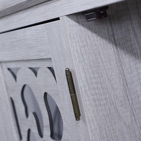 3 Door Mirrored Sideboard Cabinet With Adjustable Shelves