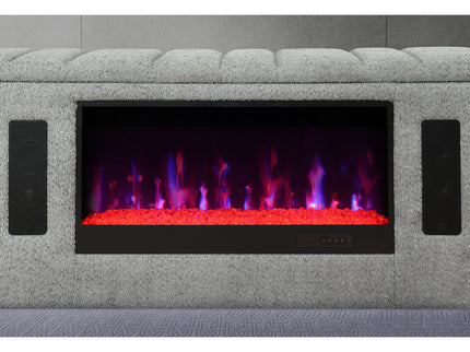 Isaiah - 5 Piece Bedroom Set With TV Lift-LED, Speakers And Fireplace