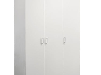 Declan - 3 - Door Wardrobe Cabinet Armoire With Storage Shelves And Hanging Rod - White