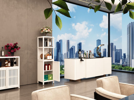Storage Cabinet With Tall Tower, Multifunctional For Bathroom