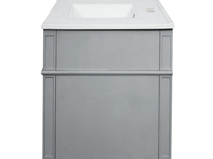 Modern Wall Mounted Floating Cabinet With Double Drawer And Sink