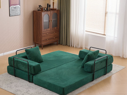 Floor Couch, Convertible Floor Sofa Bed With Pillow Back Support Armrest