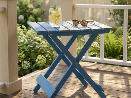 Folding Square Table For Backyard - Blue