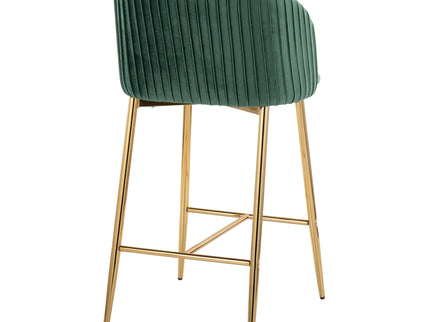 Fran - Pleated Contemporary / Glam Fixed Height Counter Stool (Set of 2)