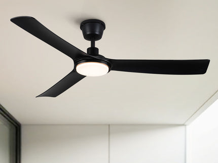 All Weather Outdoor Waterproof Ceiling Fan With Light And Quiet Motor For Patio Porch - Black