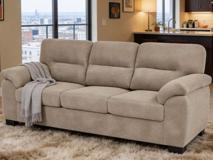 3 Seater Sofa With Padded Armrests And Triangular Leg