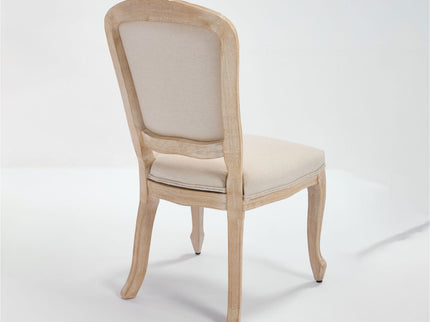 Dining Chairs Upholstered With Fan Shaped Back (Set of 2) - Beige