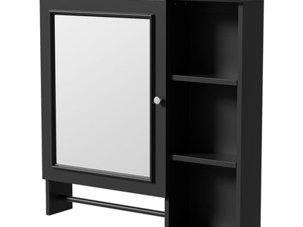 Wall Mounted Bathroom Storage Cabinet, Medicine Cabinets With Large Mirror Door, Adjustable Shelves And Three Open Storage Levels(Not Include Bathroom Vanity)
