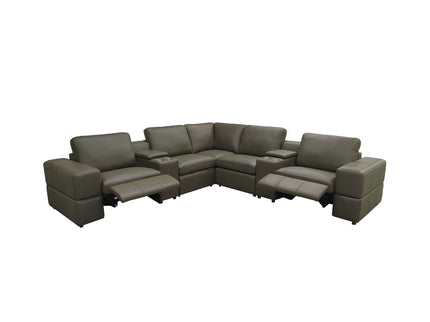 Upholstered Large Arms Sectional With Recliner Seats