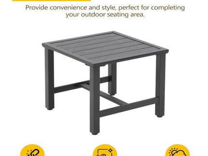 3 Piece Patio Furniture, Swivel Rocker Bistro Set With Side Table & Cushions For Porch - Gray