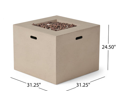 Outdoor Patio Square Gas Burning Concrete Fire Pit 40, 000 Btu