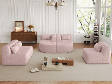 Upholstered Sofa Free Combined Sofa Couch With 2 Chaise Lounge And Five Back Pillows For Living Room
