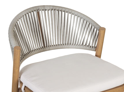 Outdoor Bar Height Metal Frame Counter Stools With Scallop Shaped Backrest & Water Resistant Cushions