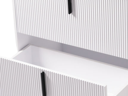 Bathroom Vanity With Ceramic Sink, Fluted Design