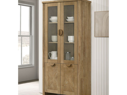 Dreydon - 4 Door Display Cabinet - Light Brown