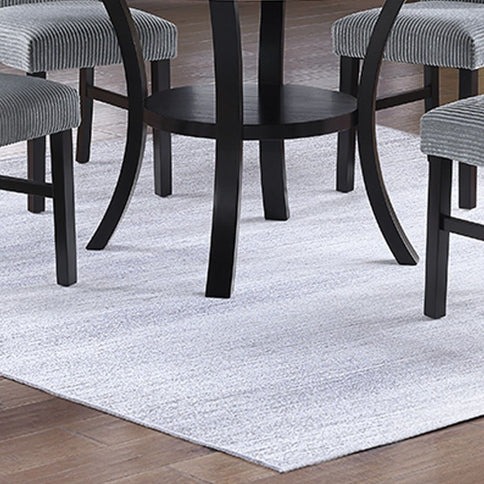 Round Dining Table With Open Bottom Shelf - Black / White