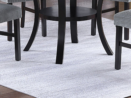 5 Piece Dining Set Chairs, Table With Lower Shelf - Black / Dark Gray / White